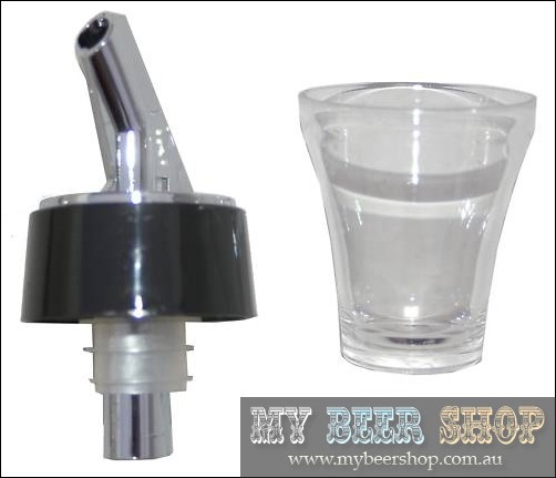 CHROME FREE POURER SHOT SPIRIT DISPENSER WITH 30ml CAP